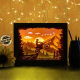 Motorcycle In The Mountain - Paper Cutting Light Box - LightBoxGoodman - LightboxGoodman