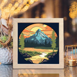 Mountain Sunset – Paper Cut Light Box File - Cricut File - 8x8 inches - LightBoxGoodMan