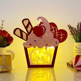 Mouse Couple - Paper Cut Cupcake Light Box File - Cricut File - 7,2x6,3 inches - LightBoxGoodMan