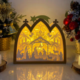 Nativity 1 - Paper Cut Nativity House Light Box File - Cricut File - 7x8 Inches - LightBoxGoodMan