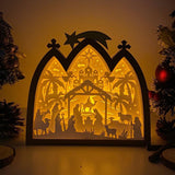 Nativity 1 - Paper Cut Nativity House Light Box File - Cricut File - 7x8 Inches - LightBoxGoodMan - LightboxGoodman