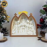 Nativity 1 - Paper Cut Nativity House Light Box File - Cricut File - 7x8 Inches - LightBoxGoodMan - LightboxGoodman