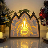 Nativity 2 - Paper Cut Nativity House Light Box File - Cricut File - 7x8 Inches - LightBoxGoodMan - LightboxGoodman