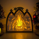 Nativity 2 - Paper Cut Nativity House Light Box File - Cricut File - 7x8 Inches - LightBoxGoodMan - LightboxGoodman