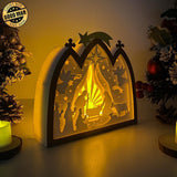 Nativity 2 - Paper Cut Nativity House Light Box File - Cricut File - 7x8 Inches - LightBoxGoodMan - LightboxGoodman