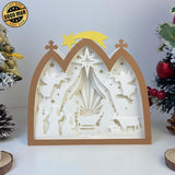 Nativity 2 - Paper Cut Nativity House Light Box File - Cricut File - 7x8 Inches - LightBoxGoodMan - LightboxGoodman