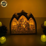 Nativity 3 - Paper Cut Nativity House Light Box File - Cricut File - 7x8 Inches - LightBoxGoodMan - LightboxGoodman