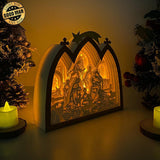 Nativity 3 - Paper Cut Nativity House Light Box File - Cricut File - 7x8 Inches - LightBoxGoodMan - LightboxGoodman