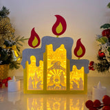 Nativity - Paper Cut Candle Light Box File - Cricut File - 8,6x7 inches - LightBoxGoodMan