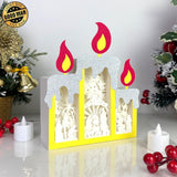 Nativity - Paper Cut Candle Light Box File - Cricut File - 8,6x7 inches - LightBoxGoodMan - LightboxGoodman