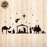 Nativity Scene Silent Night Oh Holy Night - Cricut File - Svg, Png, Dxf, Eps - LightBoxGoodMan - LightboxGoodman