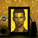 Novak Djokovic - Paper Cutting Light Box - LightBoxGoodman - LightboxGoodman