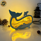 Ocean - Whale Papercut Lightbox File - 8x6.25" - Cricut File - LightBoxGoodMan - LightboxGoodman