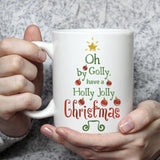 Oh By Golly Have A Holly Jolly Christmas - Cricut File - Svg, Png, Dxf, Eps - LightBoxGoodMan - LightboxGoodman