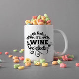 Oh Look It's Wine O'Clock - Cricut File - Svg, Png, Dxf, Eps - LightBoxGoodMan - LightboxGoodman