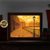 Old Street Lantern 1 - Paper Cut Light Box File - Cricut File - 8x10 Inches - LightBoxGoodMan - LightboxGoodman