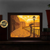 Old Street Lantern 2 - Paper Cut Light Box File - Cricut File - 8x10 Inches - LightBoxGoodMan - LightboxGoodman