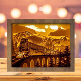 Old Train 1 - Paper Cutting Light Box - LightBoxGoodman - LightboxGoodman