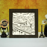 Old Train 2 - Paper Cut Light Box File - Cricut File - 8x8 inches - LightBoxGoodMan - LightboxGoodman