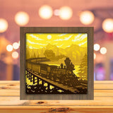 Old Train 2 - Paper Cutting Light Box - LightBoxGoodman