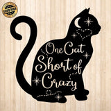 One Cat Short Of Crazy - Cricut File - Svg, Png, Dxf, Eps - LightBoxGoodMan - LightboxGoodman