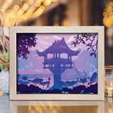 One Pillar Pagoda - Paper Cut Light Box File - Cricut File - 8x10 Inches - LightBoxGoodMan