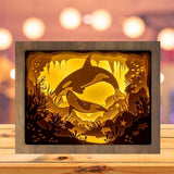 Orca Whales 1 - Paper Cutting Light Box - LightBoxGoodman - LightboxGoodman