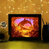 Orca Whales 1 - Paper Cutting Light Box - LightBoxGoodman - LightboxGoodman