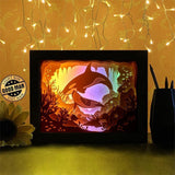 Orca Whales 1 - Paper Cutting Light Box - LightBoxGoodman - LightboxGoodman