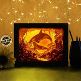 Orca Whales 1 - Paper Cutting Light Box - LightBoxGoodman - LightboxGoodman