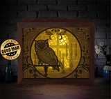 Owl 1 – Paper Cut Light Box File - Cricut File - 8x10 inches - LightBoxGoodMan - LightboxGoodman