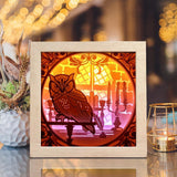 Owl 1 Square – Paper Cut Light Box File - Cricut File - 8x8 inches - LightBoxGoodMan