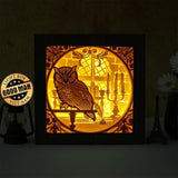 Owl 1 Square – Paper Cut Light Box File - Cricut File - 8x8 inches - LightBoxGoodMan - LightboxGoodman