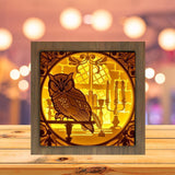 Owl 1 Square - Paper Cutting Light Box - LightBoxGoodman