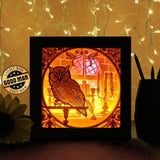 Owl 1 Square - Paper Cutting Light Box - LightBoxGoodman - LightboxGoodman