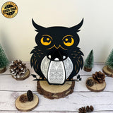 Owl - 3D Owl Lantern File - 7x9" - Cricut File - LightBoxGoodMan - LightboxGoodman