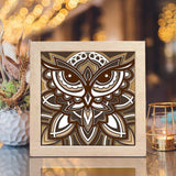 Owl Mandala 2 – Paper Cut Light Box File - Cricut File - 20x20cm - LightBoxGoodMan - LightboxGoodman