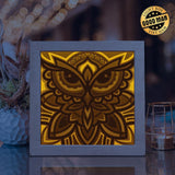 Owl Mandala 2 – Paper Cut Light Box File - Cricut File - 20x20cm - LightBoxGoodMan - LightboxGoodman