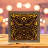 Owl Mandala 2 - Paper Cutting Light Box - LightBoxGoodman - LightboxGoodman