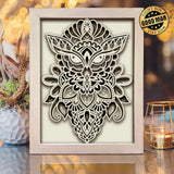 Owl Mandala 3 – Paper Cut Light Box File - Cricut File - 20x26cm - LightBoxGoodMan - LightboxGoodman