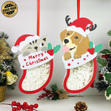 Pack 2 Christmas Friends - Paper Cut Pet Light Box File - Cricut File - LightBoxGoodMan - LightboxGoodman