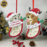 Pack 2 Christmas Pets - Paper Cut Pet Light Box File - Cricut File - LightBoxGoodMan - LightboxGoodman