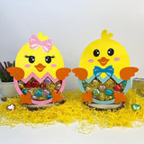 Pack 2 Easter Chick - Easter Candy Box Paper Cutting File - Cricut File - 9.9x7.3 Inches - LightBoxGoodMan