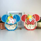 Pack 2 Easter Mickey Couple - Disney Mouse Easter Basket Papercut Lightbox File - Cricut File - 7,7x8,4 Inches - LightBoxGoodMan - LightboxGoodman