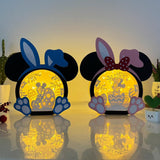 Pack 2 Easter Mickey Couple - Easter Disney Mouse Papercut Lightbox File - Cricut File - 7.3x7.3 Inches - LightBoxGoodMan - LightboxGoodman