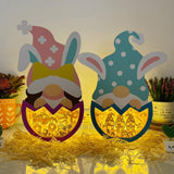 Pack 2 Happy Easter - Gnome Easter Egg Papercut Lightbox File - Cricut File - LightBoxGoodMan - LightboxGoodman