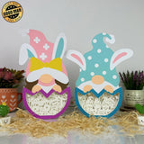 Pack 2 Happy Easter - Gnome Easter Egg Papercut Lightbox File - Cricut File - LightBoxGoodMan - LightboxGoodman