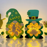 Pack 2 Lucky Gnome - Lucky Gnome Papercut Lightbox File - St Patrick Motif - Cricut File - LightBoxGoodMan - LightboxGoodman