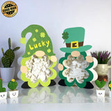 Pack 2 Lucky Gnome - Lucky Gnome Papercut Lightbox File - St Patrick Motif - Cricut File - LightBoxGoodMan - LightboxGoodman