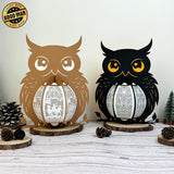 Pack 2 Owl Couple - 3D Owl Lantern File - 7x9" - Cricut File - LightBoxGoodMan - LightboxGoodman